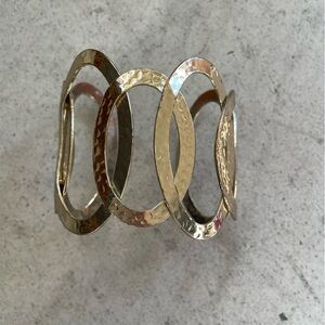 Elegant Gold Hammered Bracelet